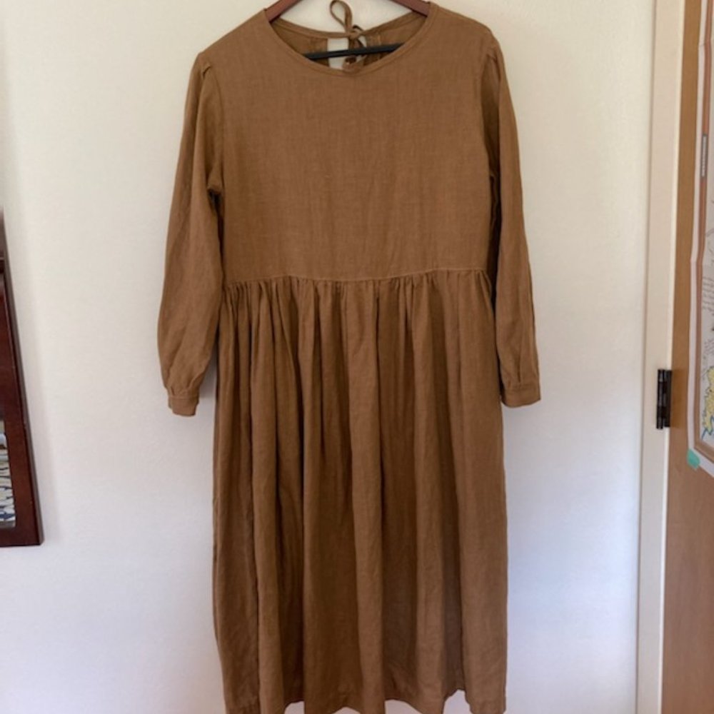 Handmade 100% Linen Smock Dress